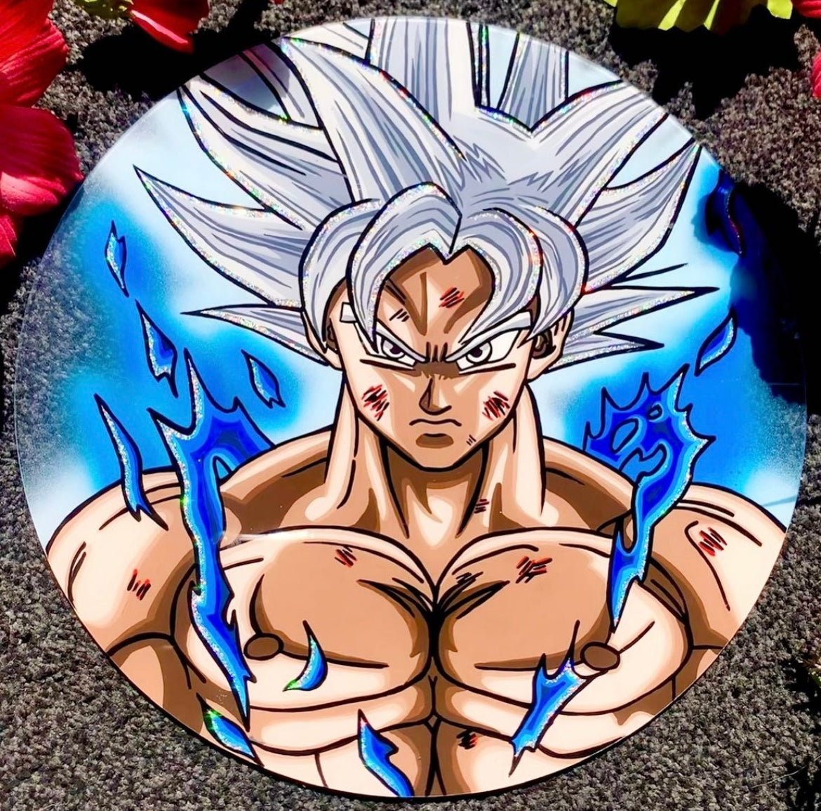 Ultra Instinct Goku Glass Painting
